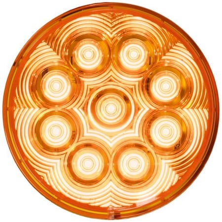 Peterson LED Strobe & Rear Turn Signal, 4in. Round, 9 Diode, Multi-volt, Amber, Curbside High 867SA-1